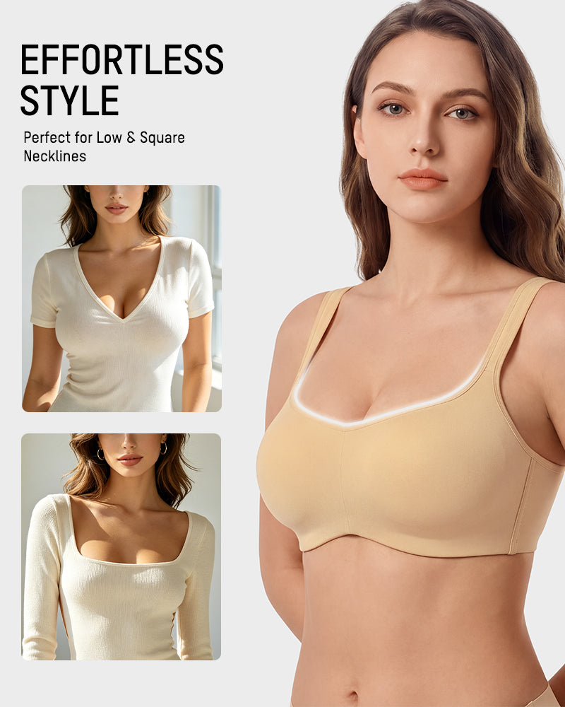 Cooling Square-Neck Balconette Underwire Bra