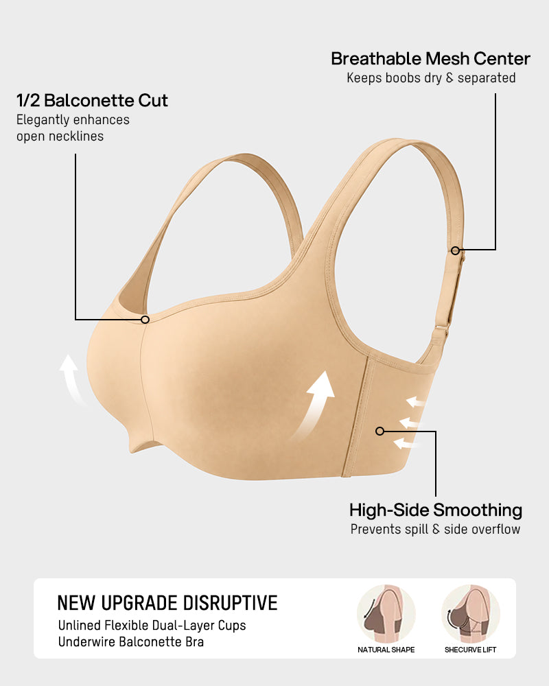 Cooling Square-Neck Balconette Underwire Bra