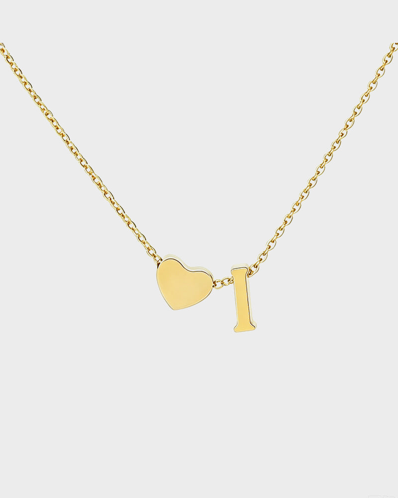 Dainty Heart Initial Necklace