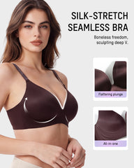 Deep-V Wireless Push-Up Bra