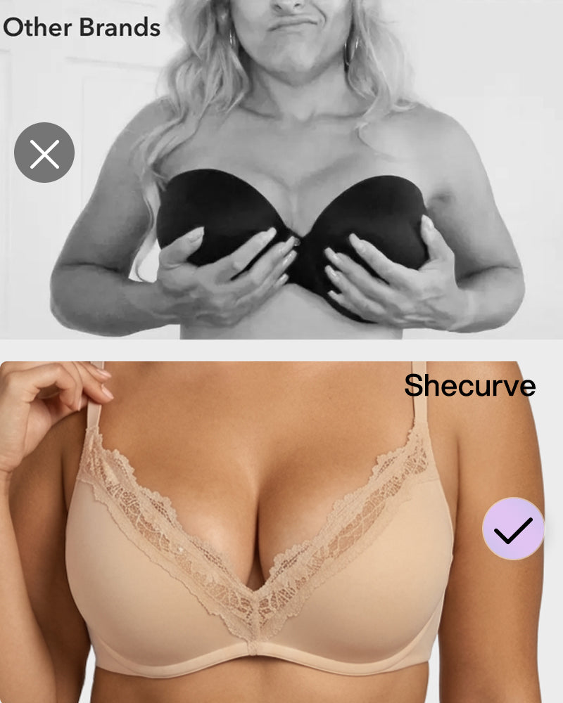 Deep V Lace Push-Up Bra