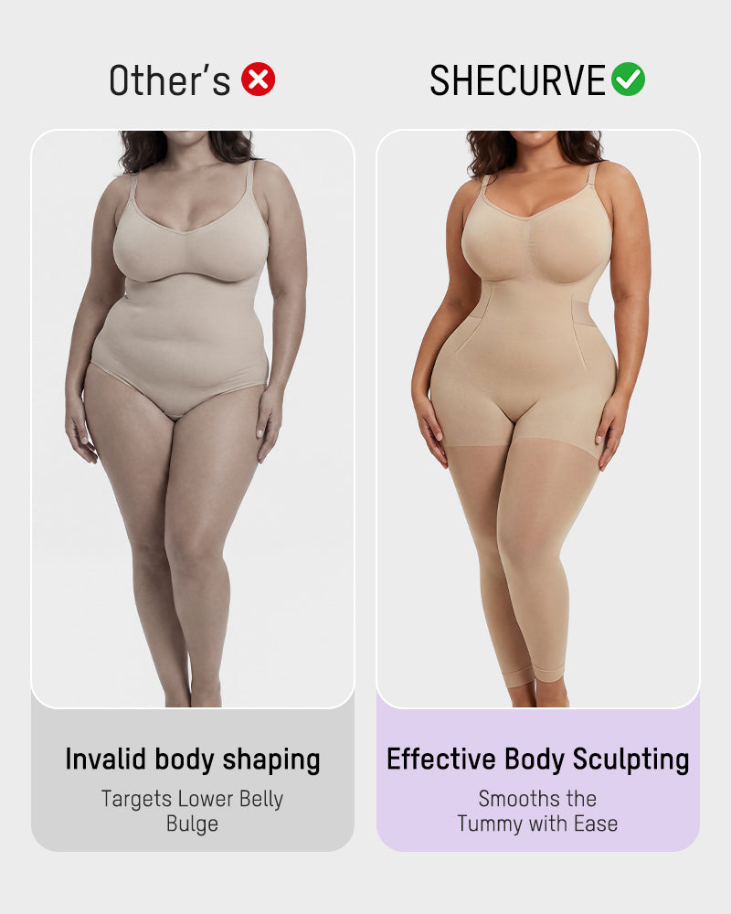 Easyslide™ Deep V Shapewear Bodysuit with Stockings