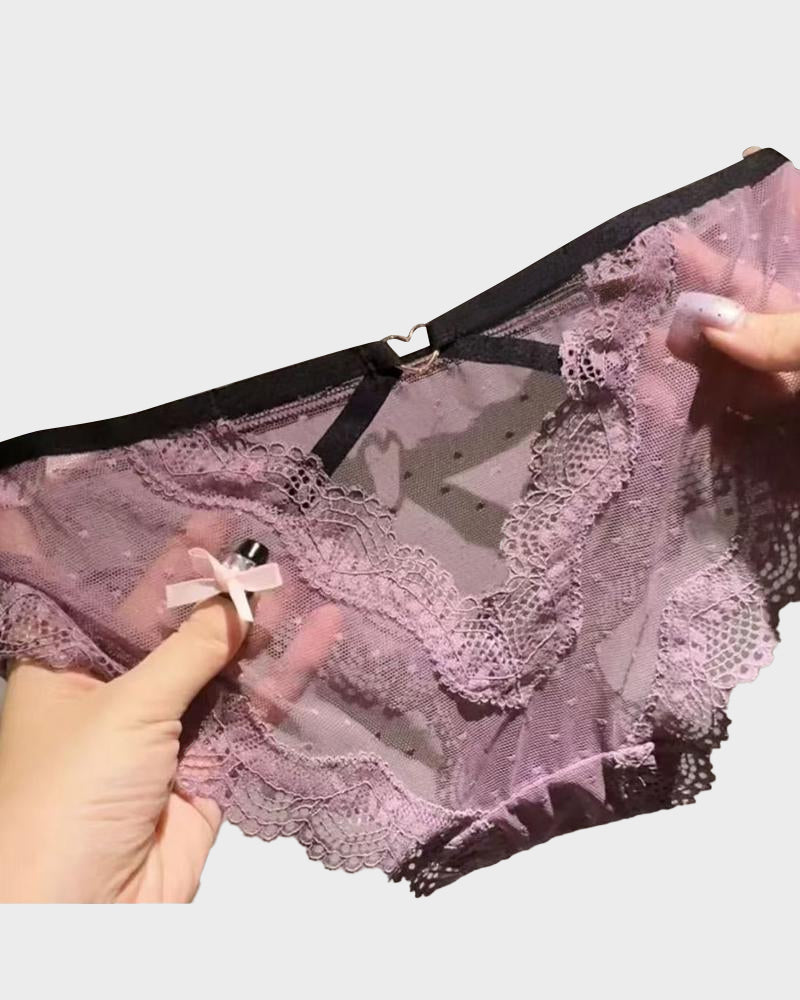 Elegant Low-Waist Lace Panties 6-Pack Gift Box
