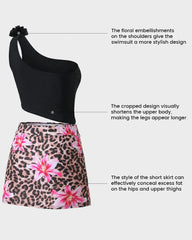 Floral One-Shoulder Cut-Out Swimdress