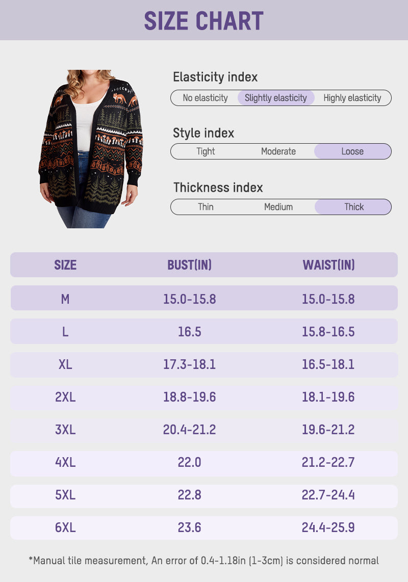 Fox Fair Isle Open-Front Knit Cardigan