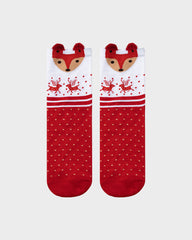 Christmas Cartoon Animal Print Comfort Socks (4 Pack)