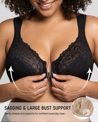 Front-Closure Underwire Print Bra