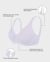 Full-Coverage No Padding Minimizer Bra