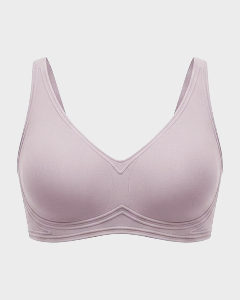 Full-Coverage Wireless V-Neck Support Bra