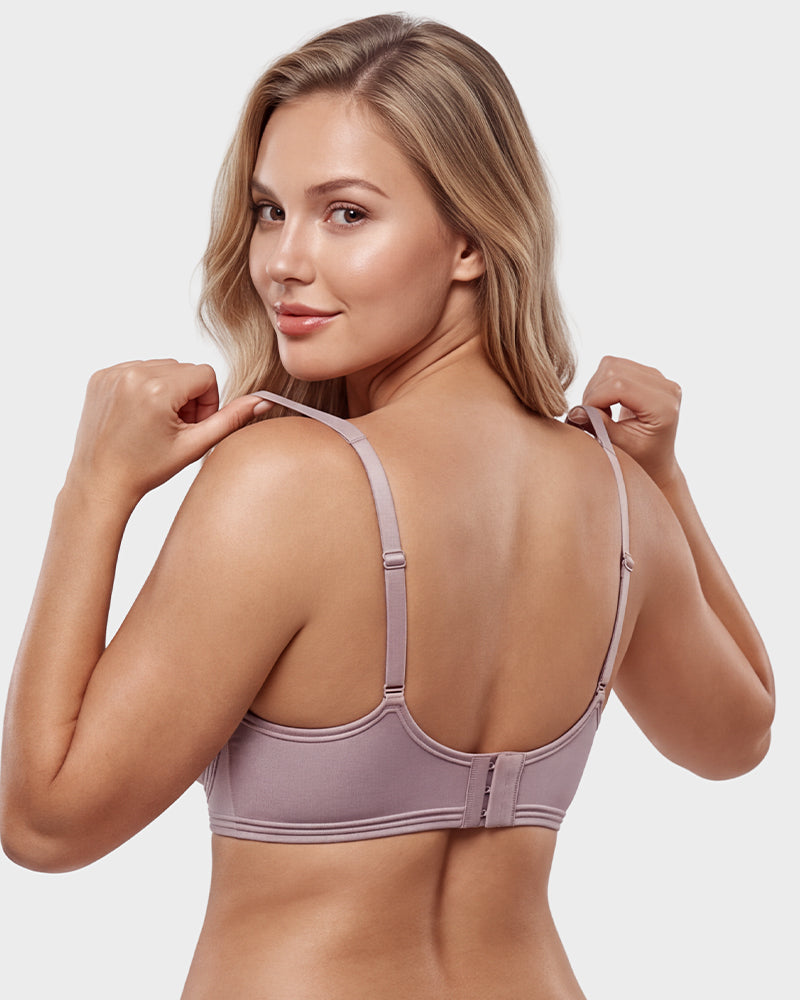 Full-Coverage Wireless V-Neck Support Bra