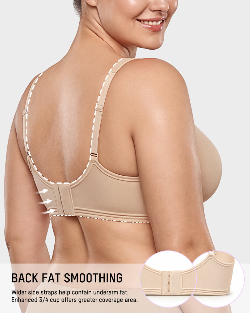 Full-Coverage Wireless V-Neck Support Bra