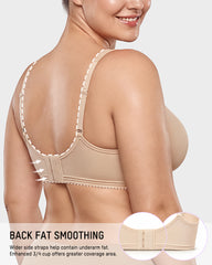 Full-Coverage Wireless V-Neck Support Bra