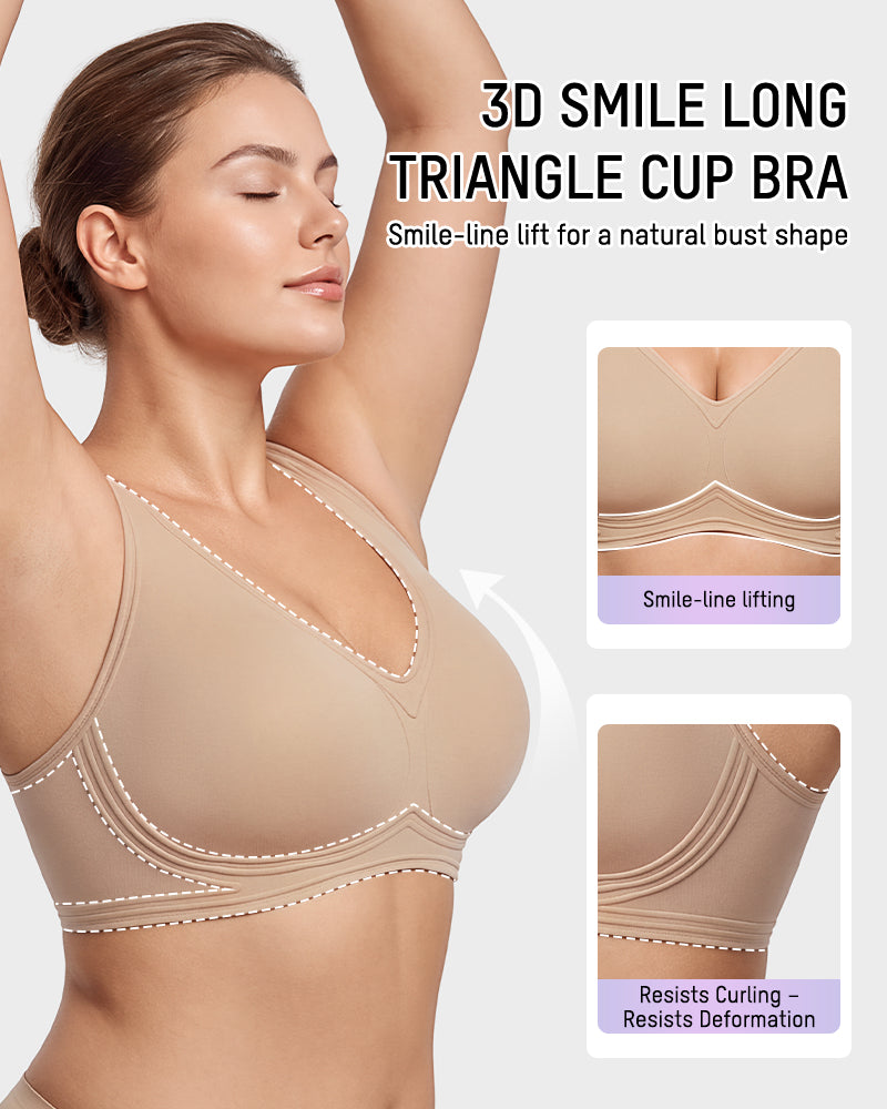 Full-Coverage Wireless V-Neck Support Bra