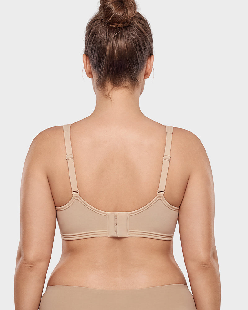 Full-Coverage Wireless V-Neck Support Bra