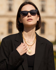 Gold-Plated Layered Pendant Necklace