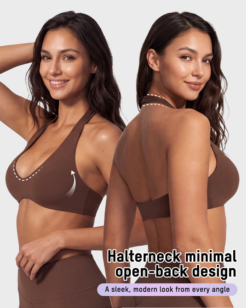 Halter Open-Back Low-Impact Sports Bra