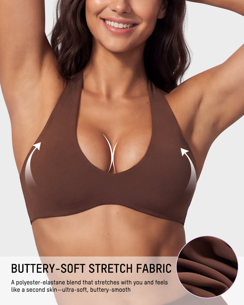 Halter Open-Back Low-Impact Sports Bra