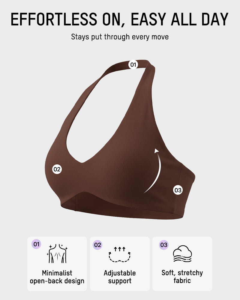 Halter Open-Back Low-Impact Sports Bra