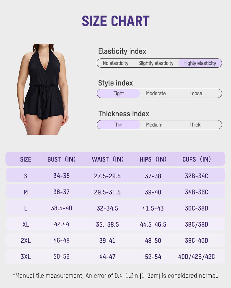 SculptSkin™ AirLift Halter V-Neck Swim Romper