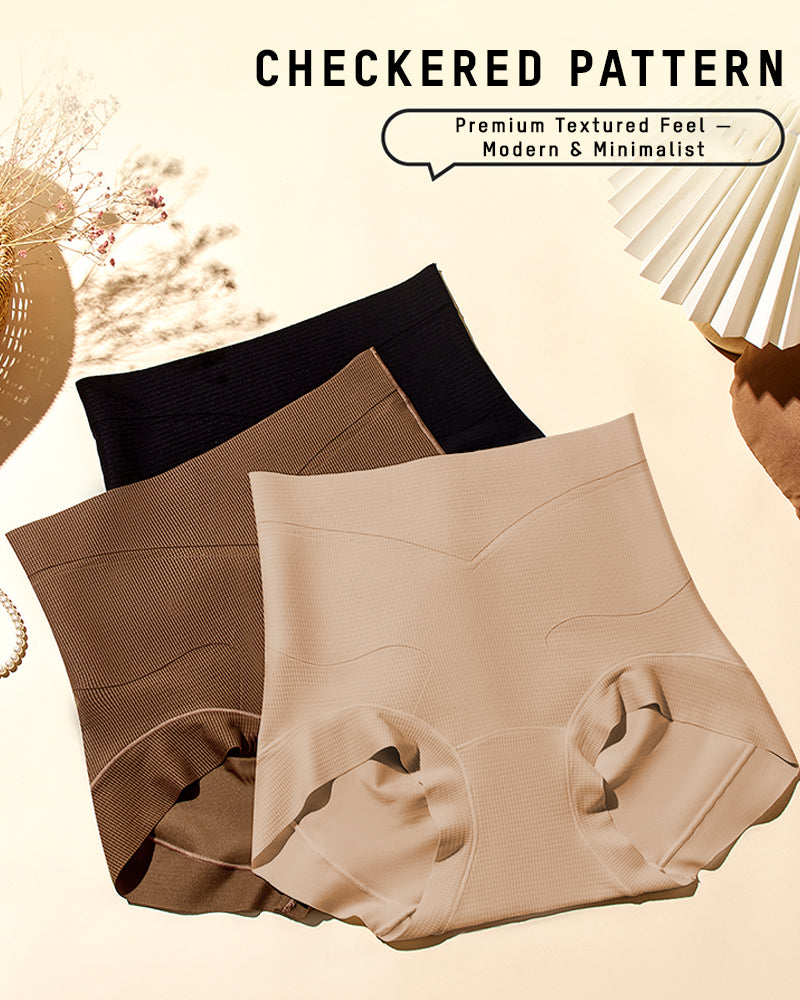 High-Waist Checkered Sculpting Panties (6 Pack)