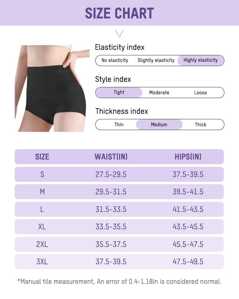 High-Waist Cross Compression Shaping Panties （6 Pack）