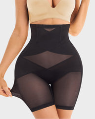 High-Waist Mesh Tummy Control Shapewear Shorts