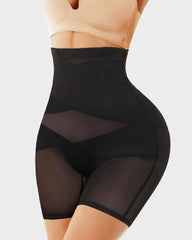 High-Waist Mesh Tummy Control Shapewear Shorts