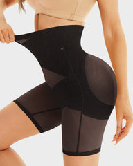 High-Waist Mesh Tummy Control Shapewear Shorts