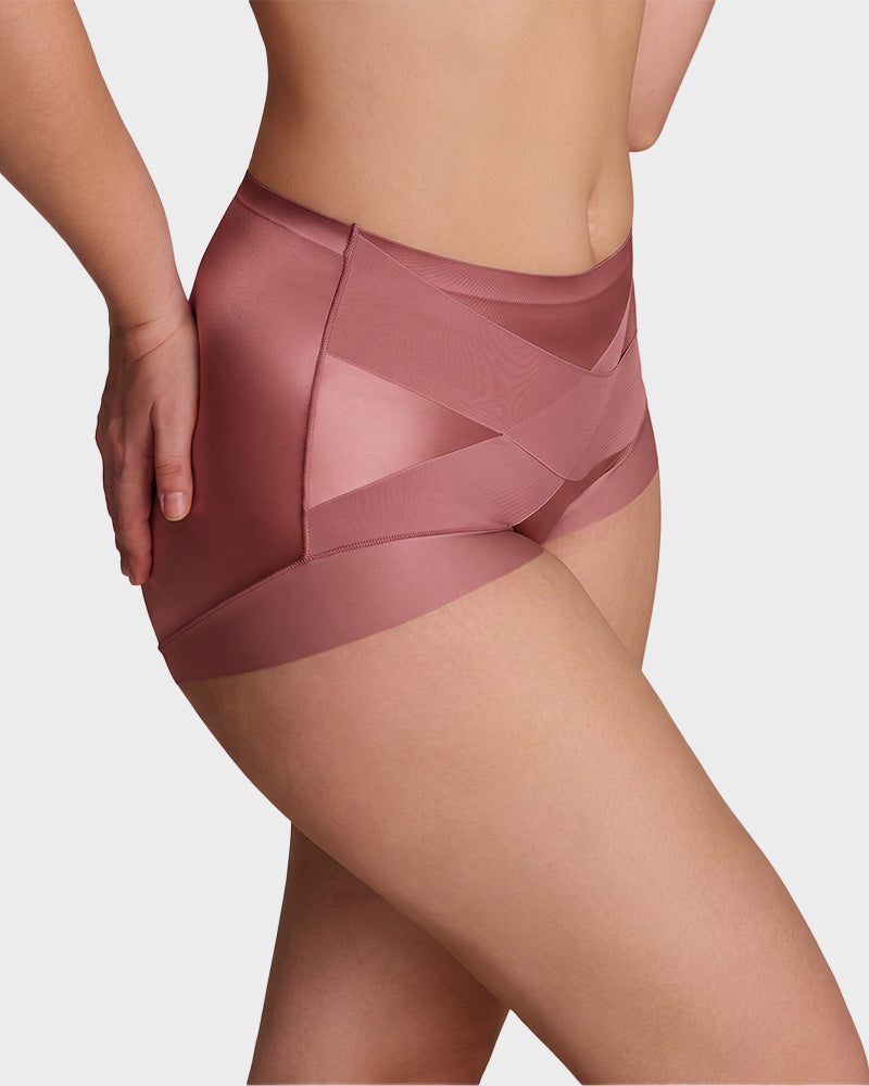 High-Waist Cross Compression Shaping Panties （6 Pack）
