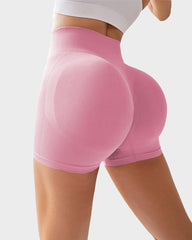 High-Waist Ribbed Butt-Lifting Shorts (4 Pack)