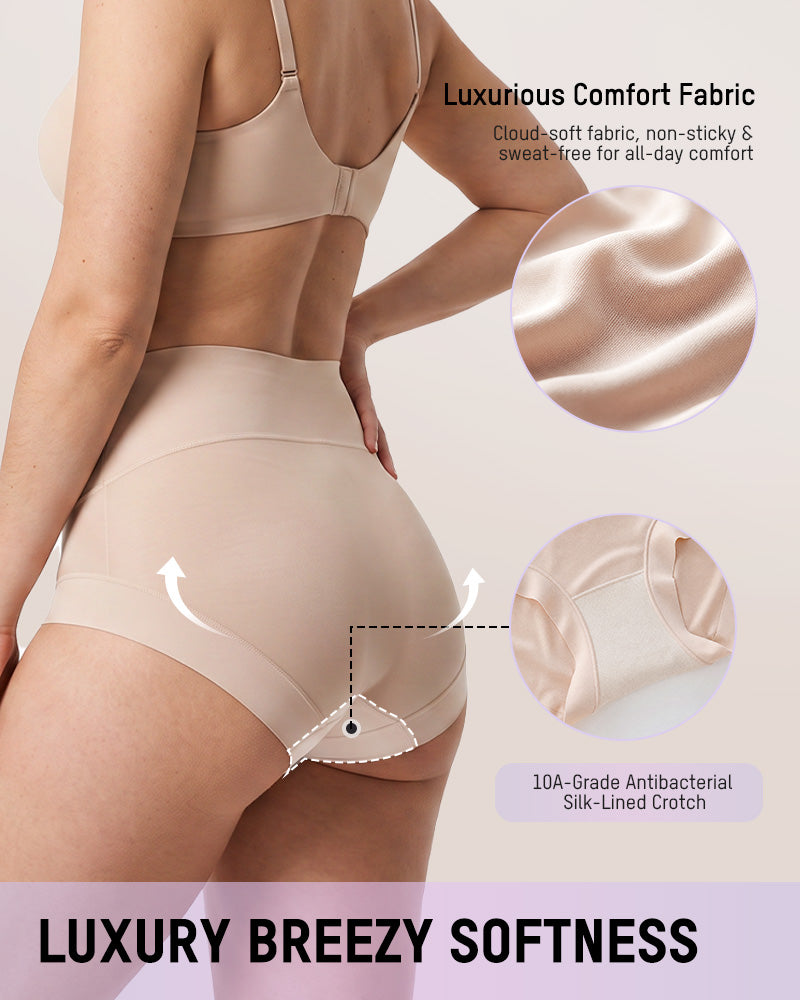 High-Waisted Double-Layer Tummy-Control Briefs