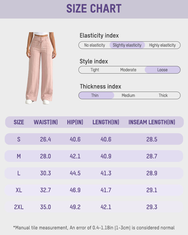 High-Waisted Drawstring Wide-Leg Pants