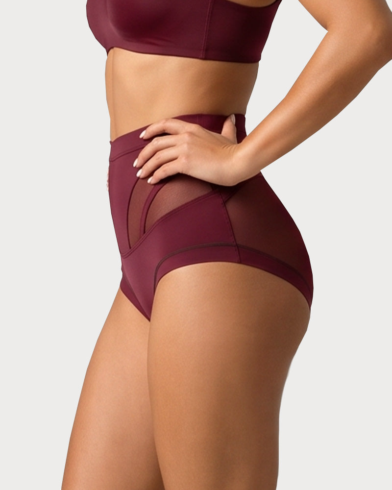 High-Waisted Mesh-Panel Full-Coverage Briefs (6-Pack)