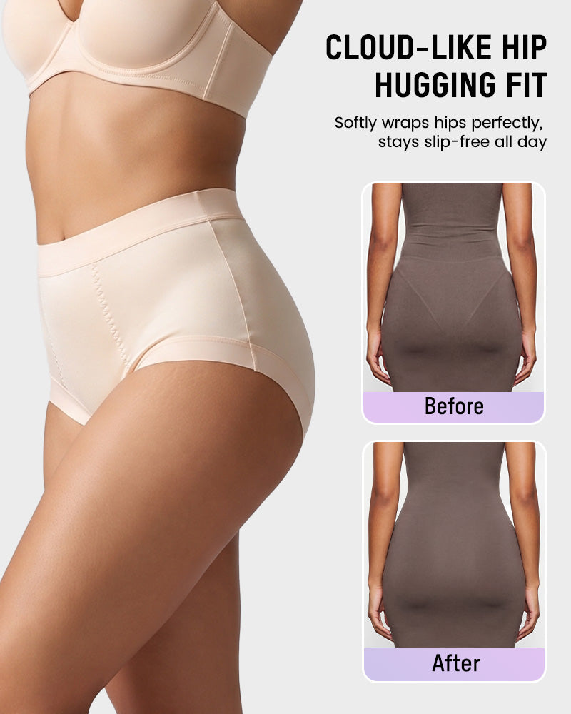 High Waist Satin Tummy Control Panties（5 pack）