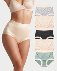 High Waist Satin Tummy Control Panties（5 pack）