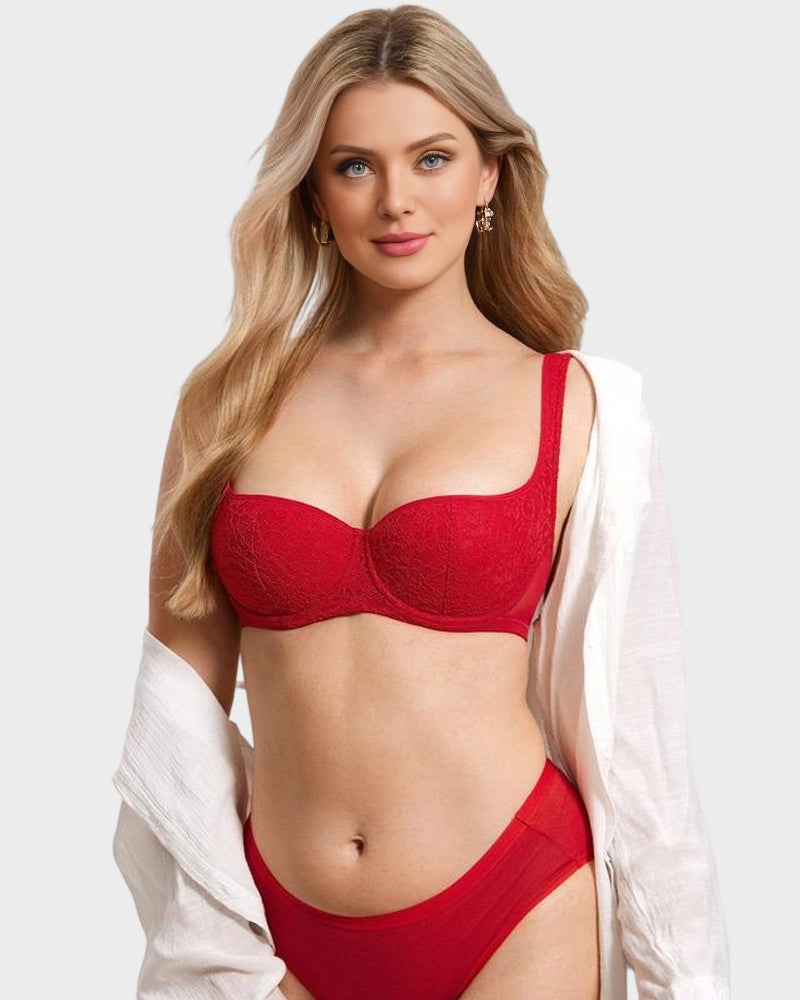 Lace Demi Underwire Balconette Bra