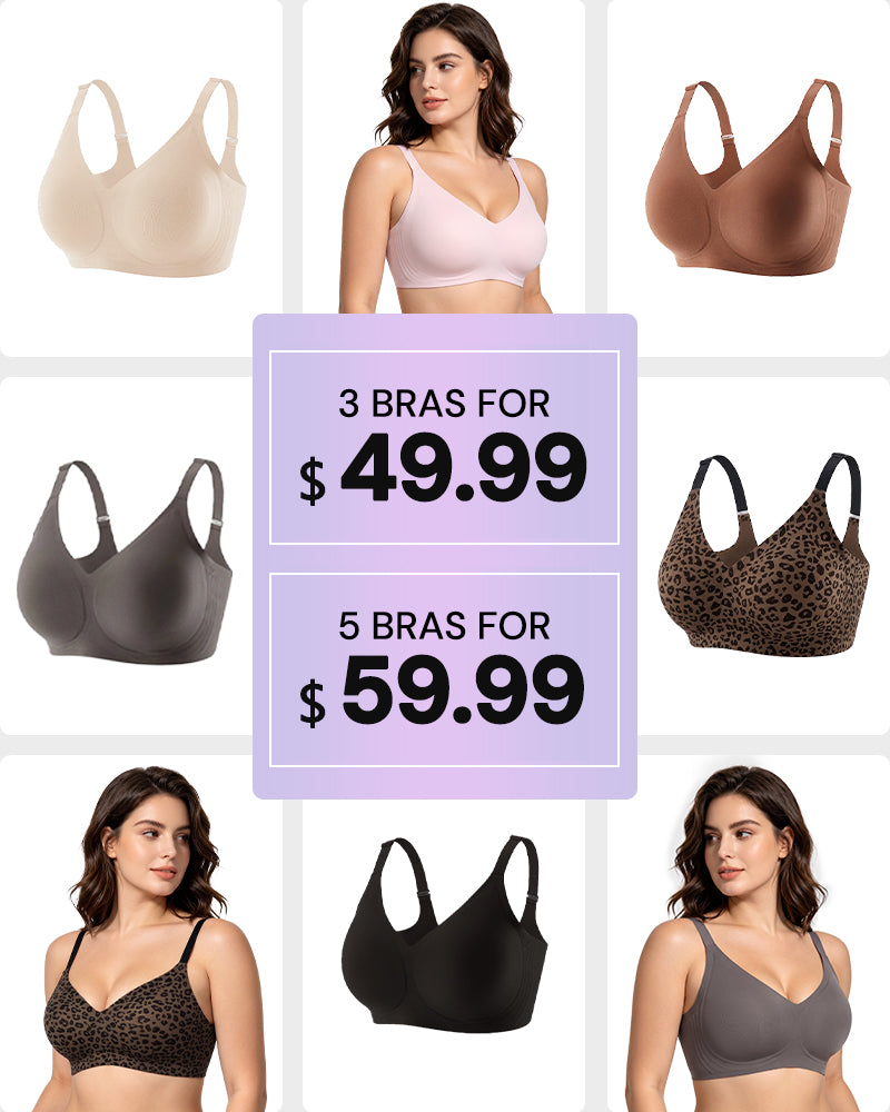 Lifting Wire-Free Antibacterial Jelly Bra Multipack