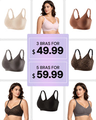 Lifting Wire-Free Antibacterial Jelly Bra Multipack