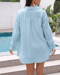 Lightweight Cotton Gauze Beach Cover-Up Shirt