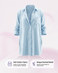 Lightweight Cotton Gauze Beach Cover-Up Shirt