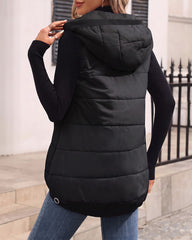 Lightweight Hooded Quilted Longline Vest