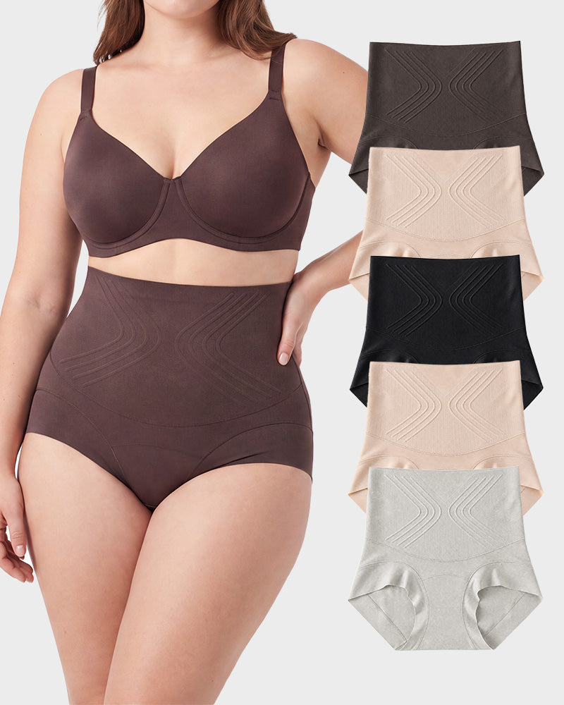 Liquid-Sculpt™ Tummy-Control Butt-Lift Briefs（5-Pack）