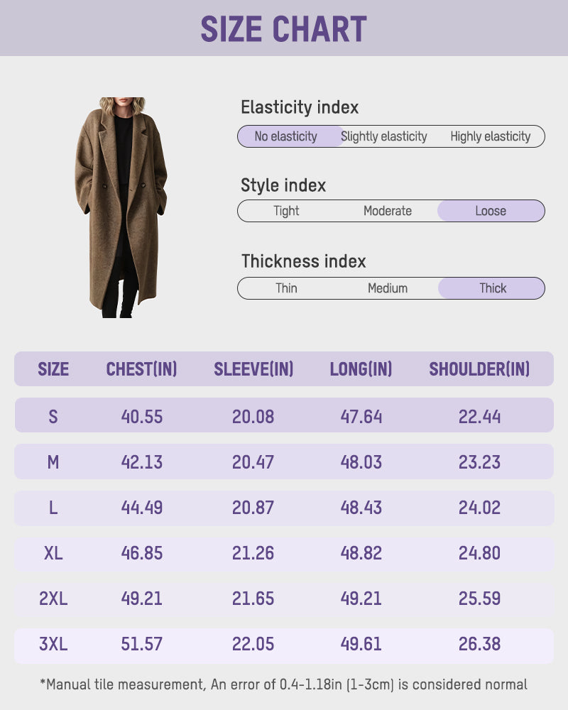 Long Double-Breasted Notched-Lapel Coat