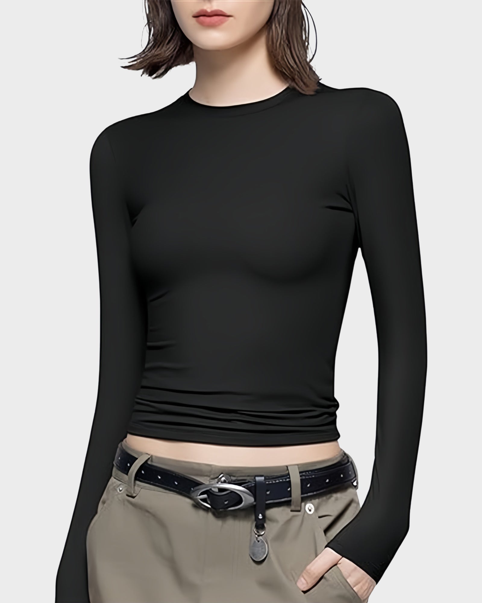 Long Sleeve Slim Fit Crew Neck Tee
