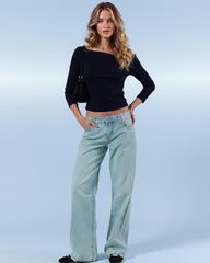 Low-Rise Baggy Jeans in Light Blue Wash