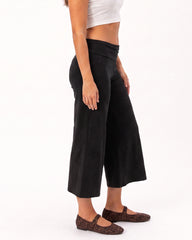 Low-Rise Foldover-Waist Gaucho Pants