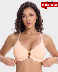 Magnetic Front-Closure Lace Cross-Back Bra
