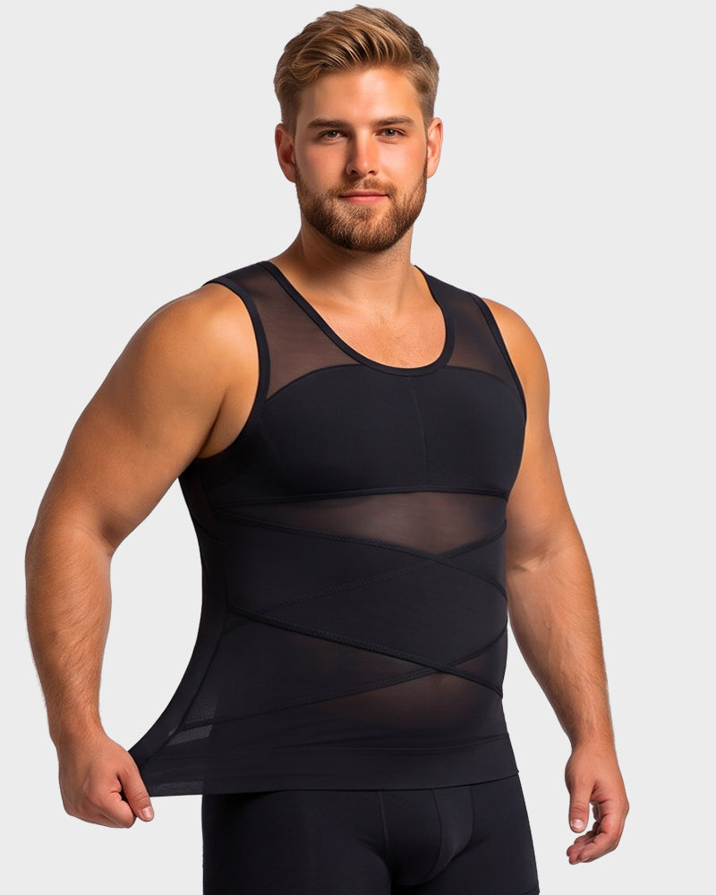 Men's Chest-Smoothing Tummy Control Compression Tank