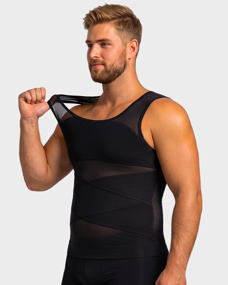 Men's Chest-Smoothing Tummy Control Compression Tank