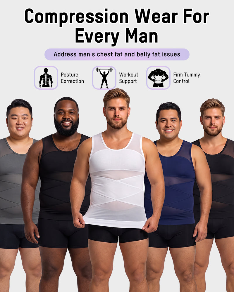 Men's Chest-Smoothing Tummy Control Compression Tank